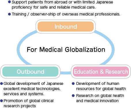Multifaceted efforts to globalize health care
